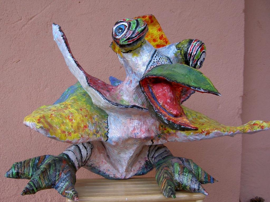 Skulptur: Enterich im Liebesrausch